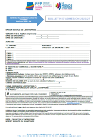 Bulletin adhesion 2026-2027